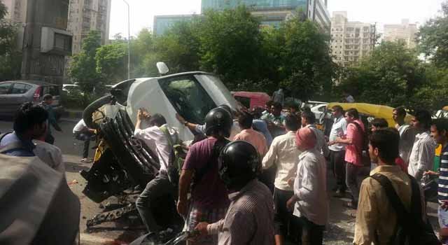 Gurgaon shootout results in road crash, one dead2 गुड़गांव, एमजी रोड मेट्रो स्टेशन, गुड़गांव, gurgaon, MG road metro station, gurgaon shooting, gurgaon shooout, gurgaon Central Mall, gurgaon firing, gurgaon news, Delhi new, india news