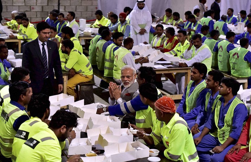 Narendra Modi 6th Narendra Modi in Doha, Narendra Modi Latest news, Modi meal with workers, Modi Doha News, Modi Meal Workers, Narendra Modi in Qatar