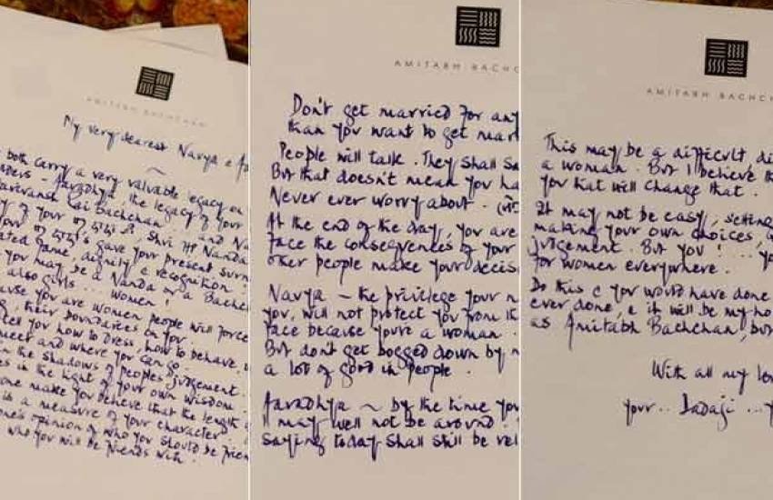 amitabh letter to navya naveli