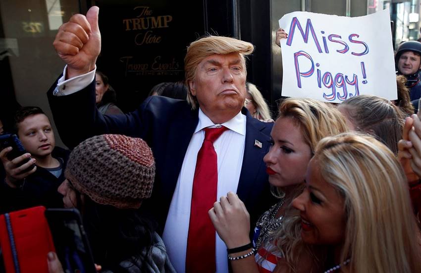 Donald, Trump, Donald Trump, Times Square, Alison Jackson, New York, Trump with bikini-clad babes