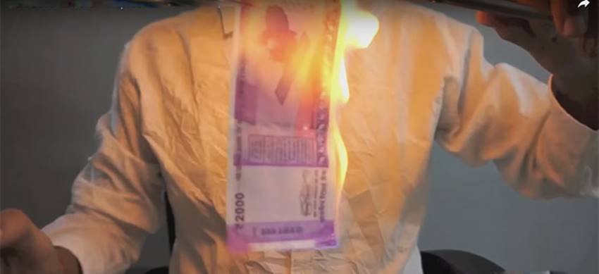 Rs 2000, 2000 Note, New Notes, 2000 Note experiments, Note Wash, Note Sprite, Note Burn, Funny Notes, Demonetisation, India, jansatta