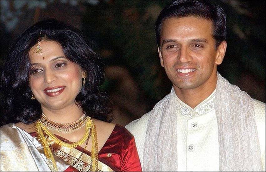 पत्नी विजेता के साथ राहुल द्रविड़। (Photo: BCCI Twitter Handle)
