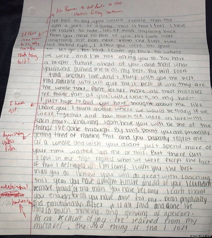Nick Lutz, Viral Love apology letter, love letter