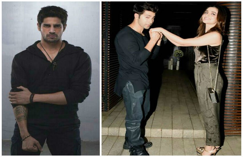 Sidharth Malhotra looking unhappy with the rising proximity between Varun Dhawan and alia bhatt Student Of The Year stars, Badrinath ki Dulhania, success bash, holi bash, Sonakshi Sinha, Sidharth Malhotra, varun Dhawan