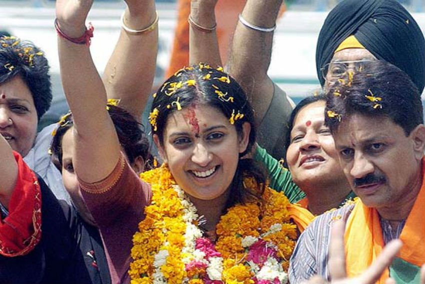 Smriti Irani, Member of Parliament, Rajya Sabha, Gujarat, Vice-President, Bharatiya Janata Party, Smriti Malhotra, New Delhi, India, Zubin Irani, Politician, Actor, actress, Rashtriya Swayamsevak Sangh, RSS, Miss India 1998, Kyunki Saas Bhi Kabhi Bahu Thi, Star Plus, tv serial, BJP Mahila Morcha, Ministry of Textiles, 2014, general elections, against Rahul Gandhi, Amethi, constituency, Uttar Pradesh