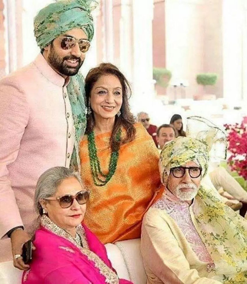 Amitabh Bachchan and Abhishek Bachchan Pictures 1 amitabh bachchan abu dhabi wedding, abhishekl bachchan abu dhabi wedding, abhishek bachchan anushka rajan wedding, abhishek bachchan sister wedding, abhishek bachchan dance wedding, aishwarya bachchan missing wedding, jaya bachchan abu dhabi wedding, bachchans attend wedding, bachchans abu dhabi wedding, anushka rajan wedding, bollywood weddings, big fat bollywood weddings, bollywood news, bollywood updates, entertainment news