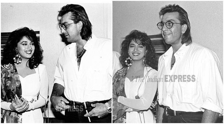 madhuri-sanjay-759 sanjay dutt madhuri, salman khan- madhuri Dixit, Govinda or Raveena tondon, Aishwarya rai or Abhichek bachchan, Rani Mukhergee or Shahrukh khan, Shahrukh khan or priynak chaopra, Bollywood old coupls, john or Bipasha