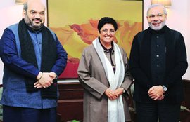 Delhi Assembly polls, Kiran Bedi, Kiran bedi BJP, bedi bjp, Arvind Kejriwal, BJP, AAP, narendra modi, amit shah, delhi polls, polls 2015, delhi elections, delhi elections 2015, delhi news, delhi politics, india news, indian express