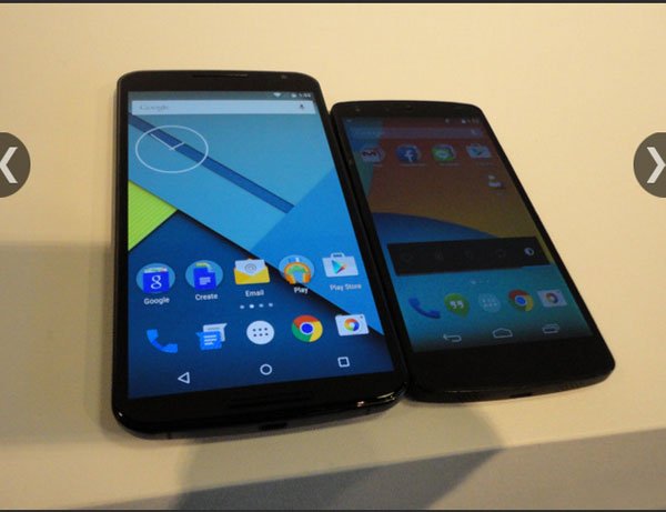 गूगल नेक्सस 5 की तुलना में गूगल 6 की स्क्रीन बड़ा और बेहतर है। (स्रोत : देवाशीष सरकार)