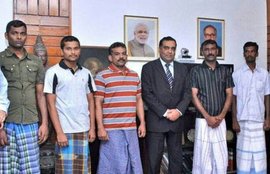 Sri Lanka releases five Indian fishermen