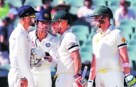 Virat Dhawan Warner Adelaide Test