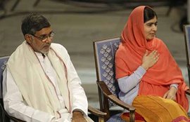 Malala, Satyarthi receive their Nobel Peace Prizes