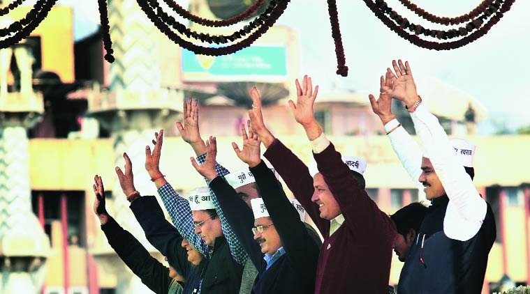 arvind kejriwal, aap leader arvind kejriwal, kejriwal swearing ceremony, delhi police, ramlila maidan, aam aadmi party, aam aadmi party news, aap news, arvind kejriwal swearing in, manish sisodia, arvind kejriwal news, ramlila maidan news, india news