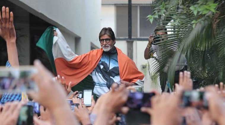 amitabh bachchan, big b, National-Anthem, amitabh bachchan as commentator, amitabh bachchan india flag, amitabh bachchan flag pictures, amitabh bachchan celebrates india