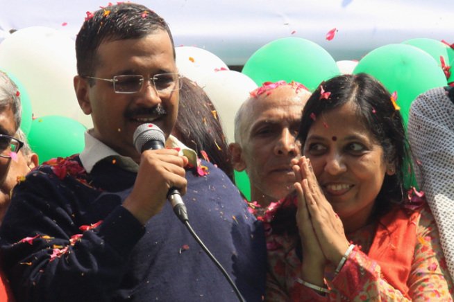 सूत्रों की मानें तो अरविंद केजरीवाल 14 फरवरी को रामलीला मैदान में मुख्यमंत्री पद की शपथ ले सकते हैं। (फोटो: प्रेमनाथ पांडेय)