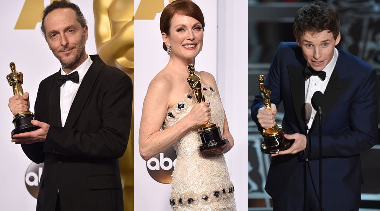 Oscar Awards 2015, Birdman, Julianne Moore wins best actress, Eddie Redmayne wins best actor, Grand Budapest win early Oscar, Whiplash win early Oscar, 87th Academy Awards, Oscars 2015, Oscar Awards 2015 list