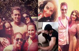 holi, holi 2015, salman khan holi, alia bhatt holi, alia bhatt sidharth malhotra, sunny leone holi, salman khan, sunny leone, sonakshi sinha holi, akshay kumar holi, esha deol, madhuri dixit, akshay kumar, sophie choudry, dia mirza