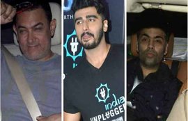 Aamir Khan, Arjun Kapoor, Karan Johar, Ranbir Kapoor party, Bombay Velvet trailer, Kushal Tandon, Kiran Rao, Shruti Haasan, Surveen Chawla, Aditya Roy Kapur, bollywood