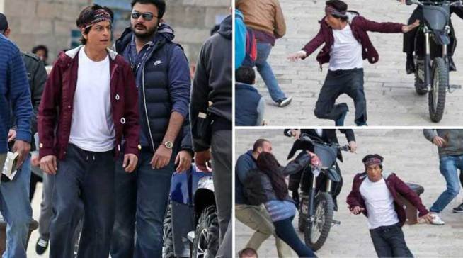 किंगखान शाहरूख खान ने चोट लगे होने के बावजूद क्रोएशिया में अपनी आने वाली फिल्म की शूटिंग की। (फोटो स्रोत: ट्विटर)