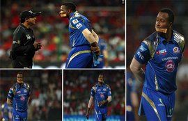 Kieron Pollard, Chris Gayle, Pollard vs Gayle, Pollard Sellotape, Pollard Shuts Mouth, Pollard Gayle Dispute, MI vs RCB, IPL 8, IPL News