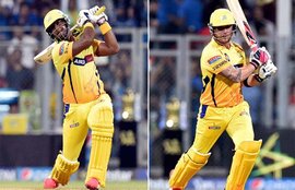 Brendon McCullum, Dwayne Smith, Chennai Super Kings, Mumbai Indians, CSK vs MI, CSK vs MI LIve, CSK vs MI Score, IPL Photos, IPL 8, IPL 2015, IPL News
