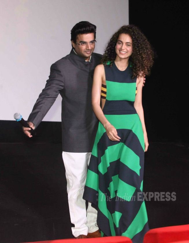 tanu weds manu trailer launch, tanu weds manu trailer, kangana ranaut, r madhavan, kangana madhavan at tanu weds manu trailer launch, nisika lulla, anand l roi, latest news on tanu weds manu trailer launch, tanu weds manu trailer launch news in hindi