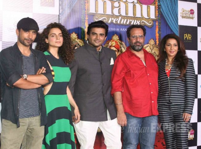 tanu weds manu trailer launch, tanu weds manu trailer, kangana ranaut, r madhavan, kangana madhavan at tanu weds manu trailer launch, nisika lulla, anand l roi, latest news on tanu weds manu trailer launch, tanu weds manu trailer launch news in hindi