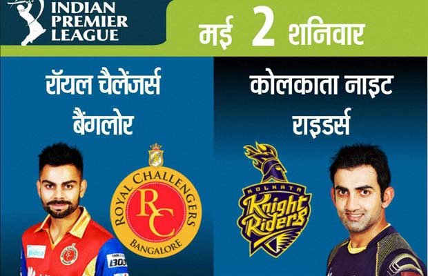 IPL-8: केकेआर का मुकाबला आज बंगलूर से