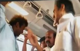एमके स्टालिन, जयललिता, चेन्नई मेट्रो, MK Stalin, Stalin slaps passenger, Stalin slaps man, MK Stalin slap, Stalin slap video, Stalin slaps man video, Jayalalithaa, DMK leader Stalin, Chennai Metro