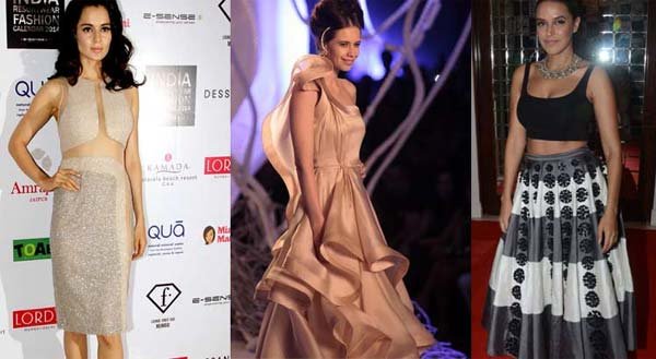 कंगना रनौत, नेहा धूपिया, कल्कि कोचलिन, कुटूर फैशन वीक, kalki koechlin, kangana Ranaut, neha dhupia, couture fashion week