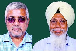 ‘आप’ से निलंबित किए गए सांसद धर्मवीर गांधी और हरिदर खालसा
