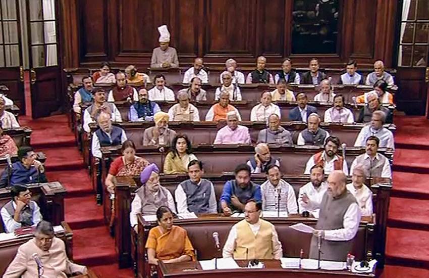 संसद के उच्च सदन राज्य सभा में बजट सत्र के दौरान गुरुवार को अपनी बात रखते हुए गृह मंत्री अमित शाह। (फोटोः RSTV)