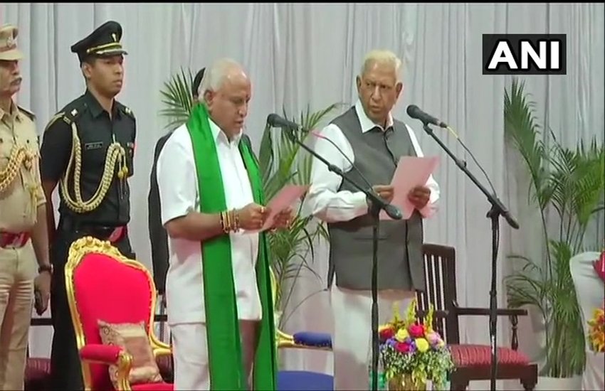 येदियुरप्पा ने कर्नाटक के सीएम के तौर पर शपथ ली । (Photo-ANI)