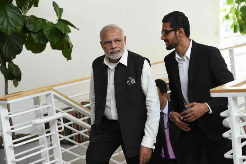 Narendra Modi, Google, modi Google visit, modi visit google, sundar pichai, modi google yatra