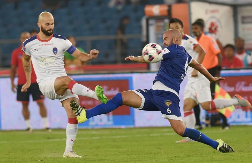 delhi dynamos, Chennaiyin FC, Indian Super League, ISL, दिल्ली डायनामोस, चेन्नईयिन एफसी, एंडरसन सेबेस्टियन कार्डोसो, पेनल्टी किक, आईएसएल