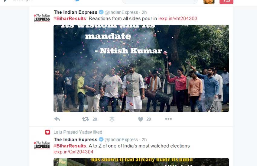 बिहार के चुनाव नतीजों से रंगा सोशल मीडिया