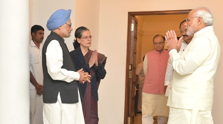narendra modi, modi sonia manmohan, gst bill, thaw on GST bill, Sonia Manmohan Meet PM, pm narendra modi, congress bjp, political news, सोनिया मनमोहन मोदी, मोदी सोनिया मुलाकात, मोदी मनमोहन मुलाकात