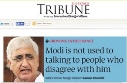 इस्‍लामाबाद जाकर सलमान खुर्शीद ने की पाकिस्‍तान की तारीफ, नरेंद्र मोदी को कोसा