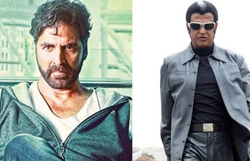 अक्षय कुमार (बाएं) और रजनीकांत (दाएं)