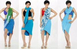 मंदिरा बेदी, मंदिरा बेदी साड़ी, मंदिरा बेदी बीच साड़ी, मंदिरा बेदी बिकनी, beachsaree, mandira bedi, mandira bedi saree, new brand of saris, Me saree, Sunburn music Festival, Sunburn Goa, Gillette India