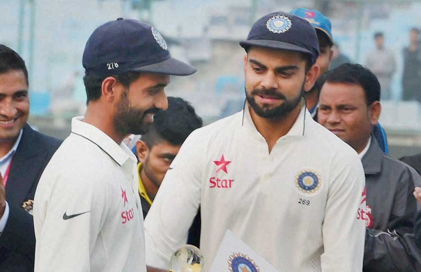 अजिंक्य रहाणे और विराट कोहली। (पीटीआई फोटो) अजिंक्य रहाणे और विराट कोहली। (पीटीआई फोटो)