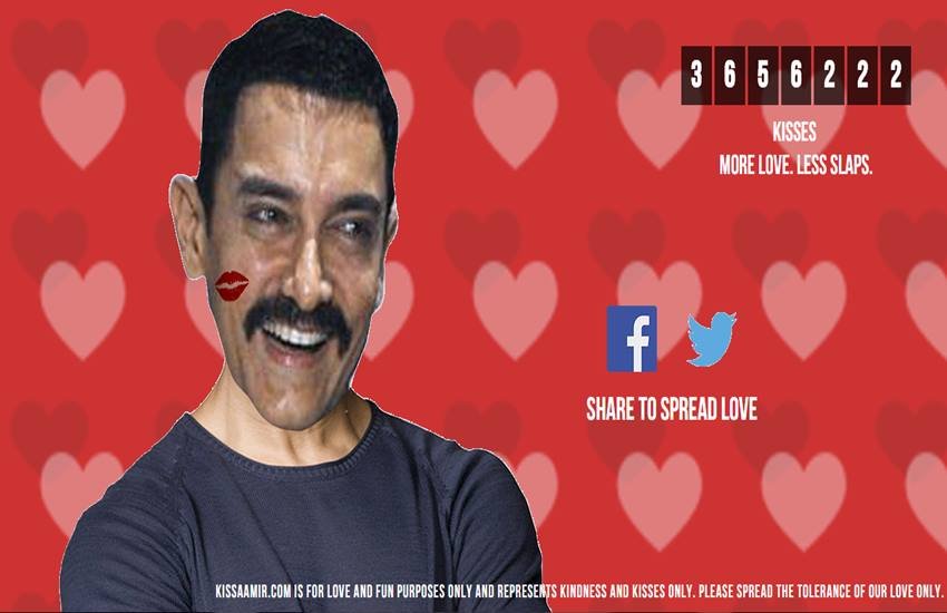 after controversy over intolerance comment actor aamir khan get 36 lakhs kiss in kiss aamir campaign