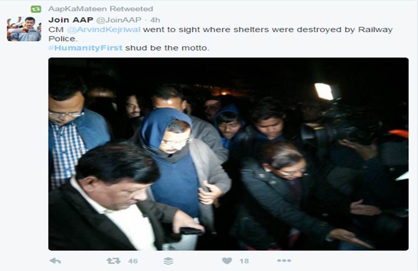 #HumanityFirst, Delhi CM, arvind Kejriwal, suspends DM, Railways, slums demolition, aap, photo gallery, डीएम सस्‍पेंड, अरविंद केजरीवाल, शकूरबस्‍ती, टि्वटर ट्रेंड, आम आदमी पार्टी, आप