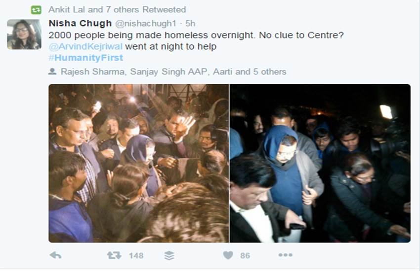 #HumanityFirst, Delhi CM, arvind Kejriwal, suspends DM, Railways, slums demolition, aap, photo gallery, डीएम सस्‍पेंड, अरविंद केजरीवाल, शकूरबस्‍ती, टि्वटर ट्रेंड, आम आदमी पार्टी, आप