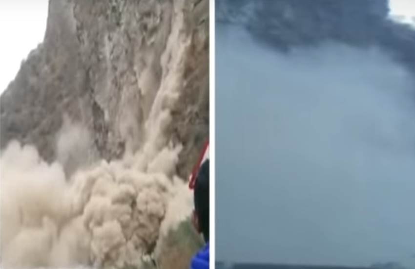 Manali landslide, National Highway, Highway blocked, Kiratpur-Manali National Highway, Mandi, भूस्खलन, पहाड़ दरका, मंडी, मनाली हाई-वे, पहाड़ गिरा, भूस्खलन, पहाड़ खिसका