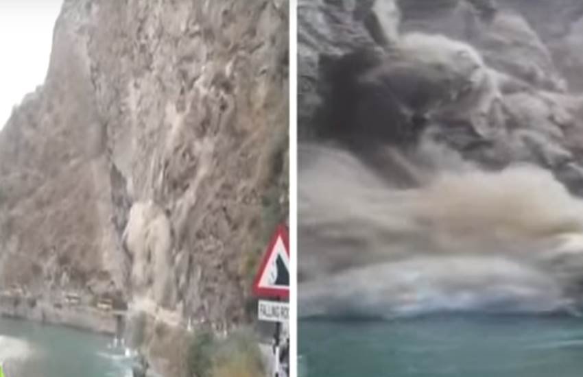 Manali landslide, National Highway, Highway blocked, Kiratpur-Manali National Highway, Mandi, भूस्खलन, पहाड़ दरका, मंडी, मनाली हाई-वे, पहाड़ गिरा, भूस्खलन, पहाड़ खिसका