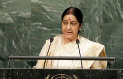 शांति के लिए जरूरी है भारत-पाक के अच्छे संबंध : सुषमा