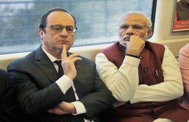 Narendra Modi, Francois Hollande, Modi Hollande in Metro, Eco Friendly Metro, Gurgaon Metro, Modi Hollande Eco Friendly Metro, Modi Hollande Gurgaon Metro, ISA, Gurgaon ISA