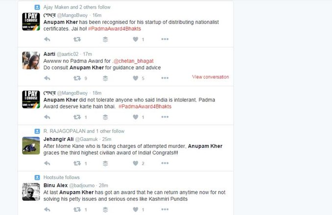 Padma Awards 2016: पद्म भूषण मिलने की खबर आते ही TWITTER पर आड़े हाथों लिए गए अनुपम खेर