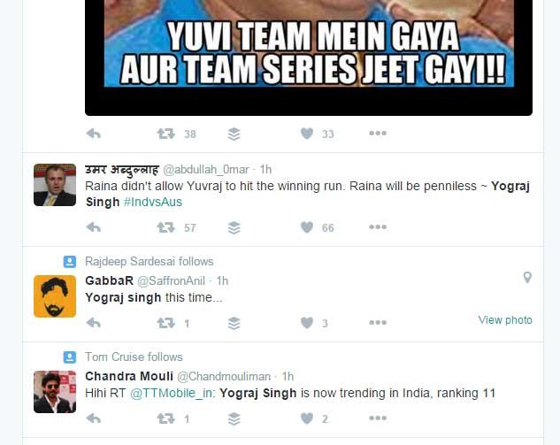 twitter users, yuuraj singh, trolled yograj again, Live Cricket Score, Ind vs Aus, 3rd T20I, SCG, live cricket, India vs Australia, NO 1 T20 TEAM, CLEAN SWEEP INDIA